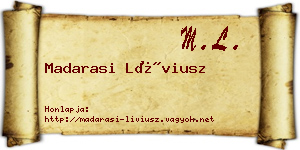 Madarasi Líviusz névjegykártya